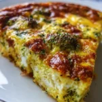 Delicious crustless quiche served with fresh vegetables