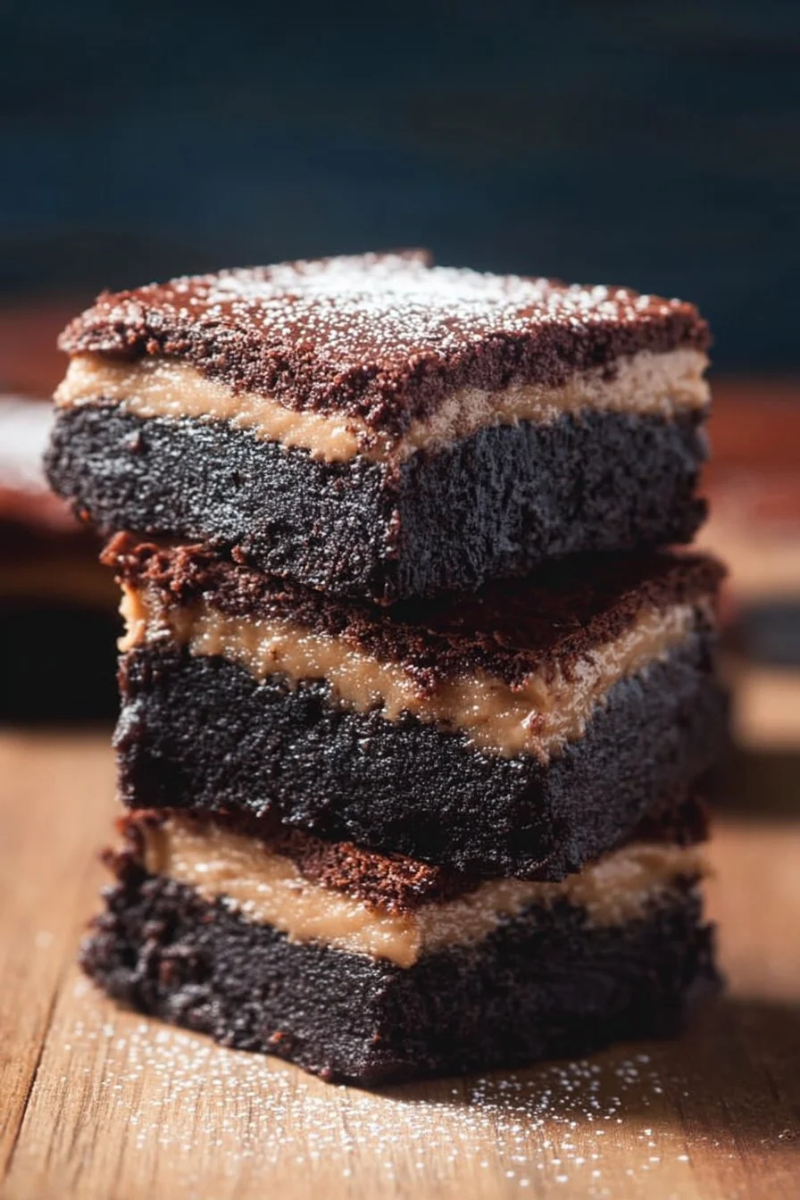 Delicious fudgy coffee brownies fresh out of the oven