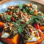 A colorful healthy dish with fresh vegetables and lean protein.