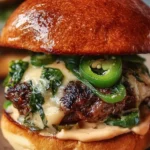 Delicious Jalapeño-Onion Smash Burger served with fresh toppings