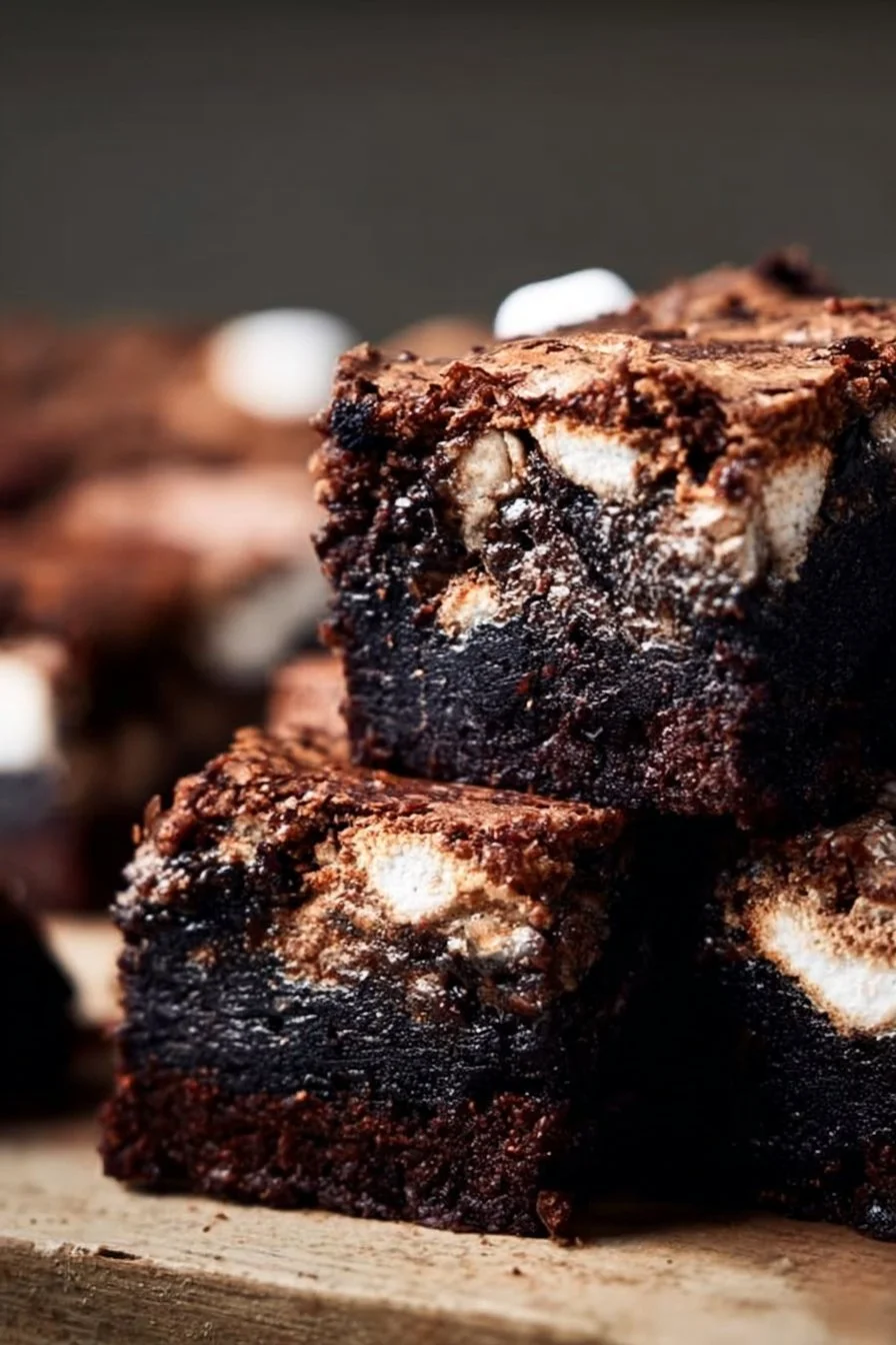 Delicious Marshmallow Brownies with a gooey marshmallow layer on top