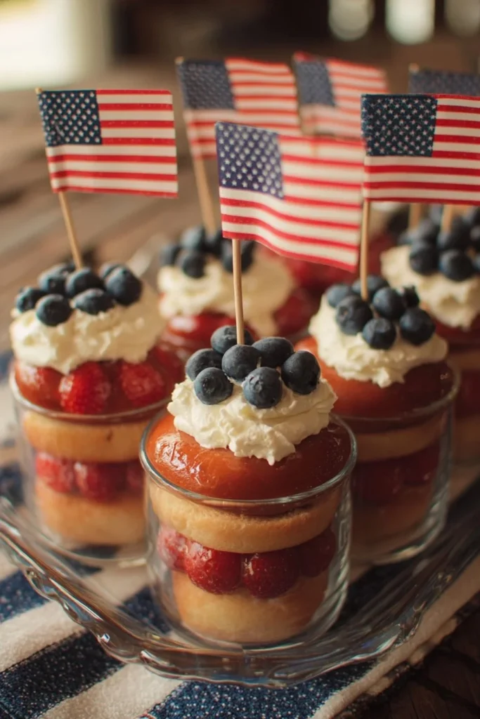 Celebrating 4th of July with festive decorations and fireworks.