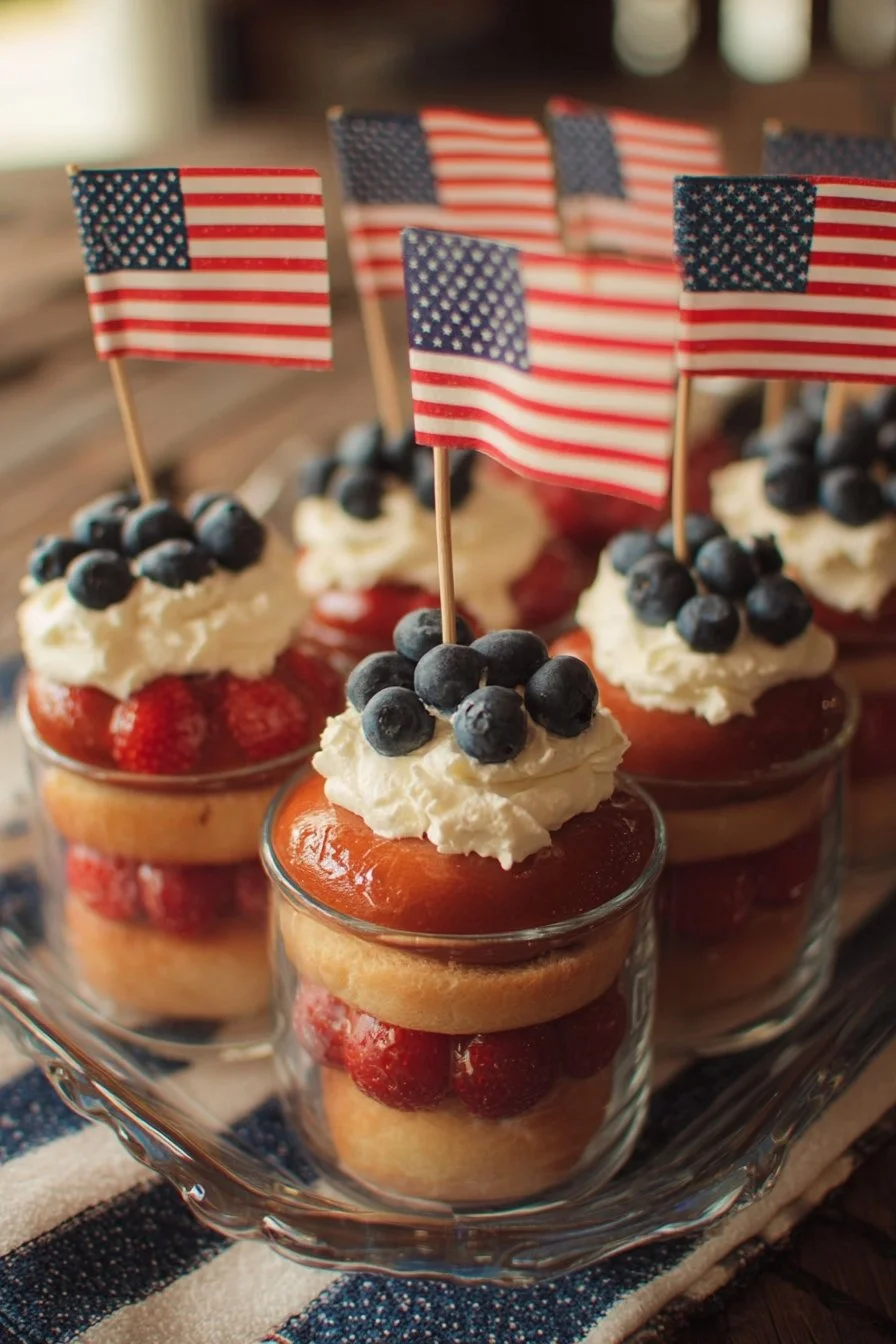 Celebrating 4th of July with festive decorations and fireworks.