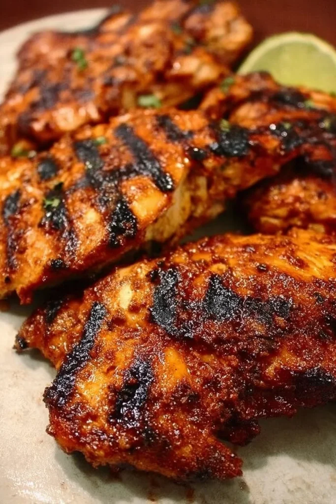 Delicious Chipotle-style roast chicken served with sides