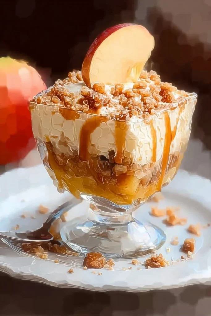 Delicious Apple Delight dessert with fresh apples and creamy topping
