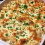 Baked Chicken Alfredo Casserole with low carb option