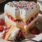 Delicious birthday cake decorated with colorful frosting and candles.
