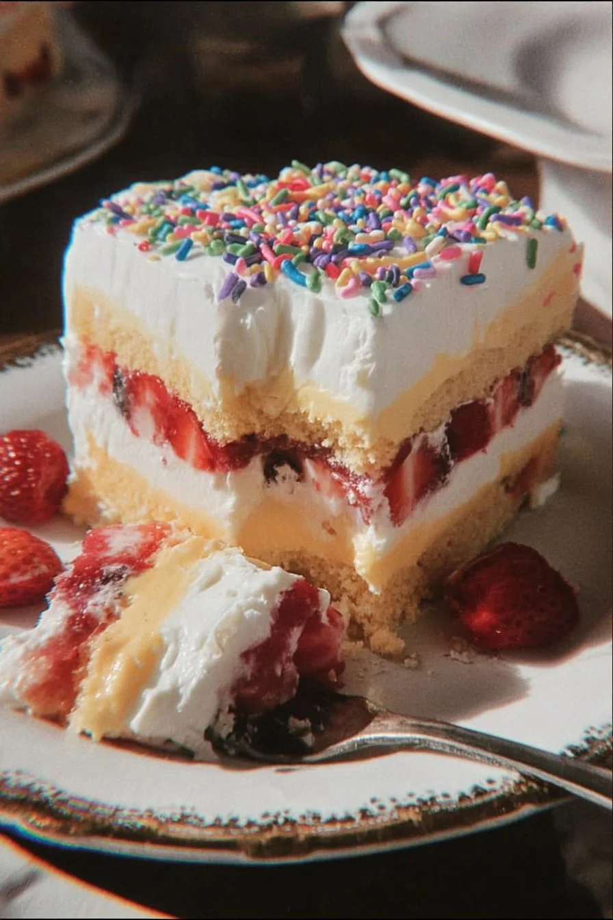 Delicious birthday cake decorated with colorful frosting and candles.