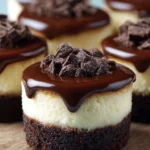 Delicious Brownie Bottom Mini Cheesecakes with creamy filling and brownie crust.