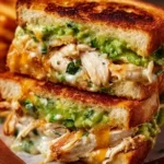 Delicious Chicken Avocado Melt Sandwich with melted cheese and fresh ingredients