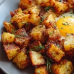 Delicious easy breakfast potatoes seasoned and crispy on a plate
