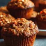 Easy one-bowl carrot oatmeal muffins fresh out of the oven