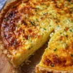 A delicious homemade easy quiche with fresh vegetables and cheese