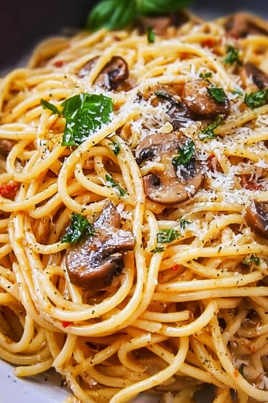 Easy spaghetti dish with fresh ingredients and a rich tomato sauce.