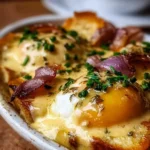 Delicious Eggs Benedict Casserole ready to serve at a brunch