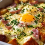 Delicious Eggs Benedict Casserole served for brunch