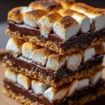 Delicious and gooey s'mores bars topped with graham crackers and chocolate