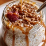 Delicious bowl of brown sugar overnight oats topped with fresh fruits