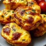 High protein egg bites in a colorful dish ready to eat
