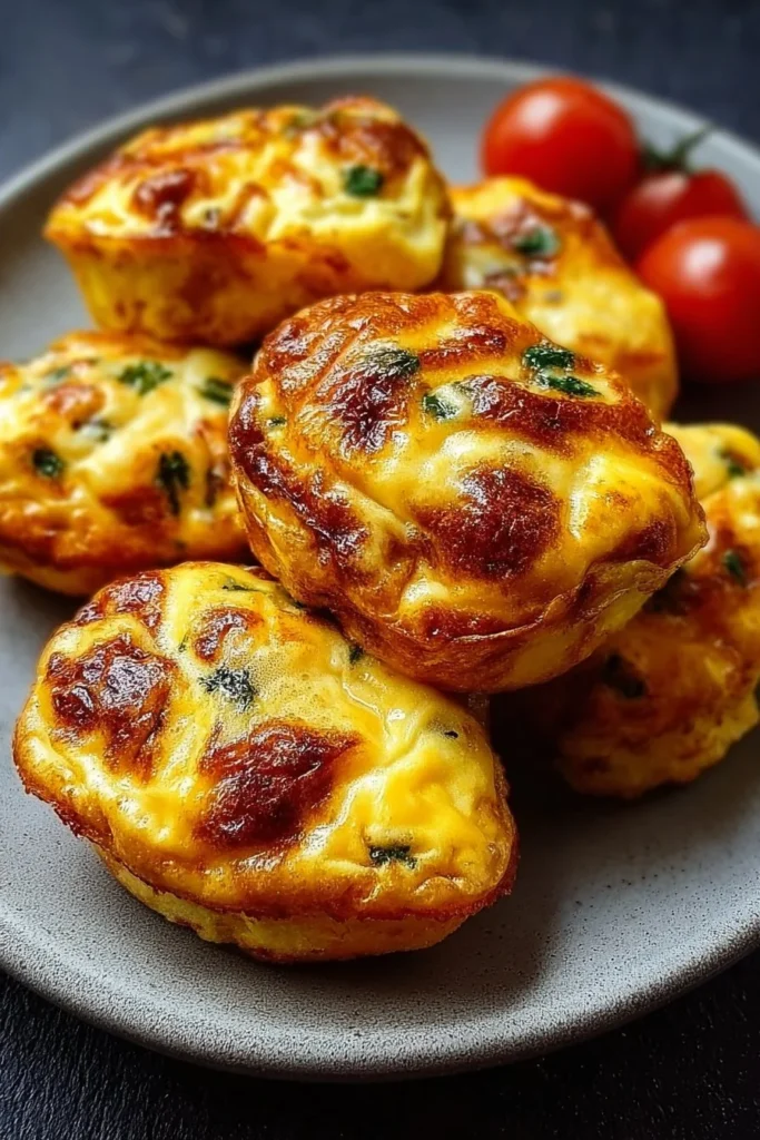 High protein egg bites in a colorful dish ready to eat