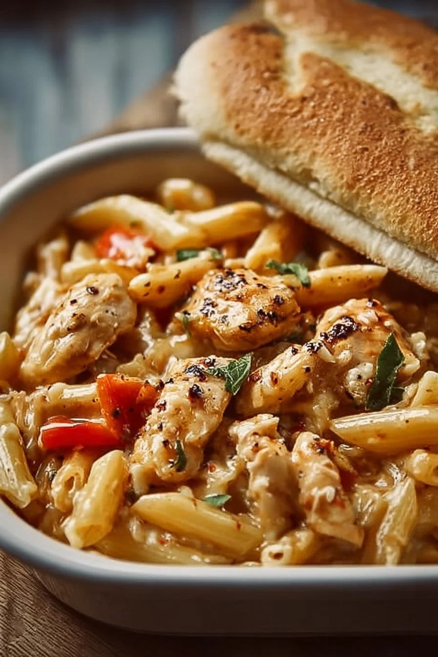 Delicious Honey Pepper Chicken Panini Pasta dish served fresh.