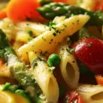 Delicious Italian Spring Pasta with fresh vegetables and herbs