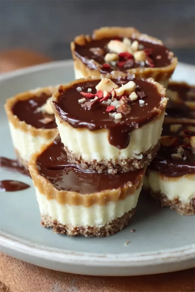 Delicious Keto Peanut Butter Cheesecake Bites on a plate