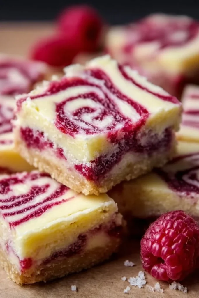 Delicious Lemon Raspberry Swirl Bars ready to be enjoyed
