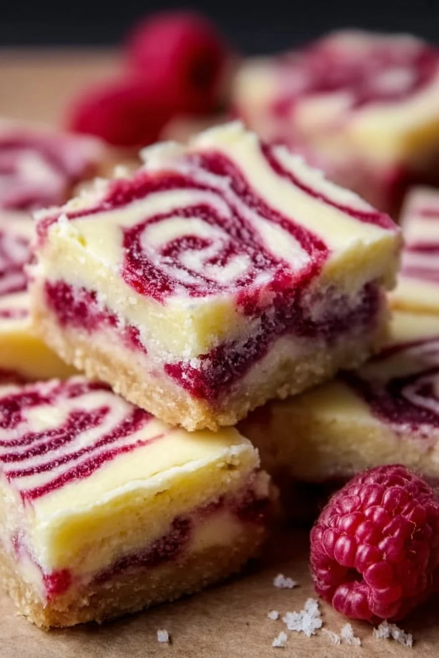 Delicious Lemon Raspberry Swirl Bars ready to be enjoyed