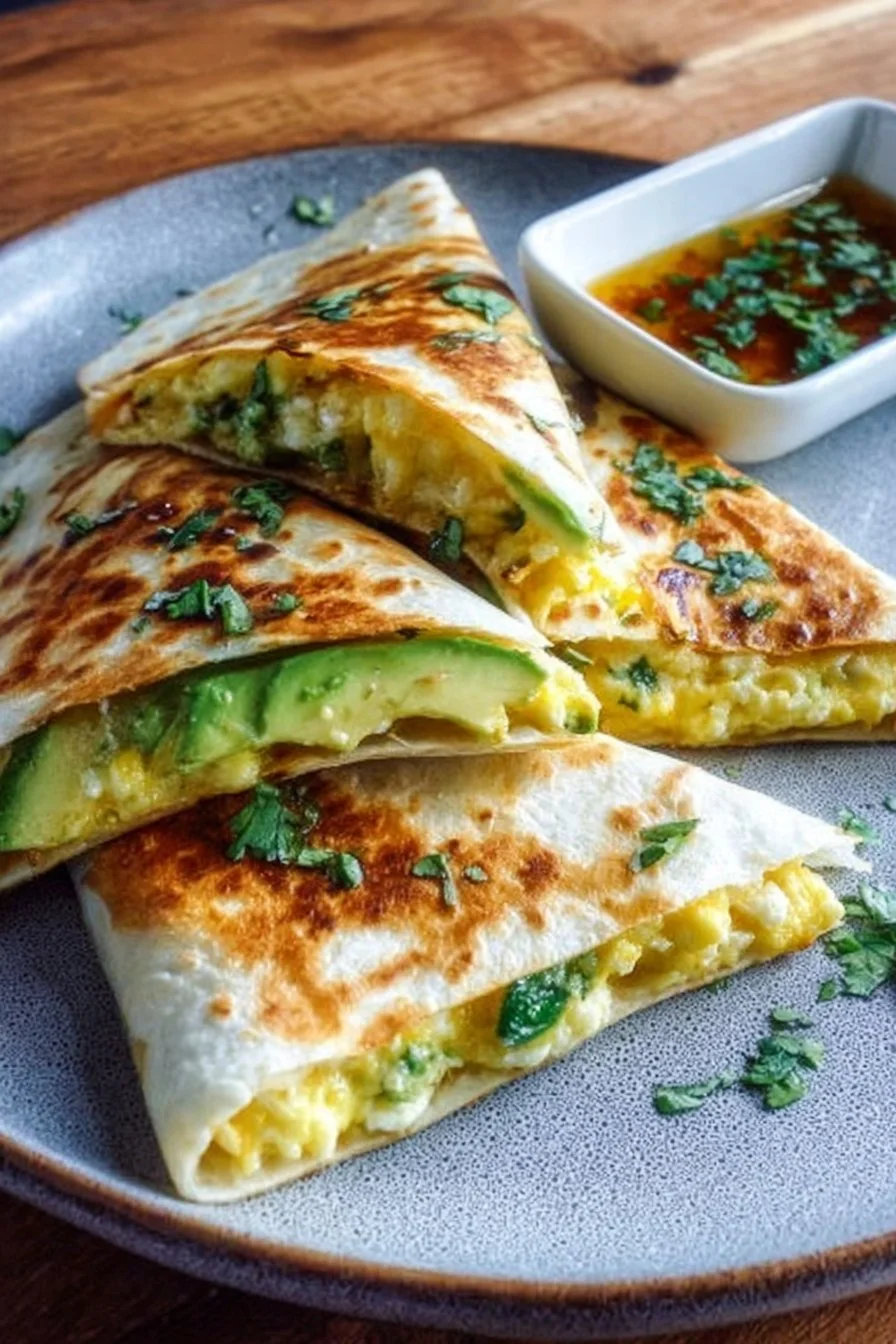 Make-Ahead Avocado Breakfast Quesadilla ready for a healthy breakfast.