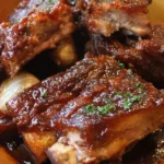 Delicious mini crock pot ribs served on a plate.