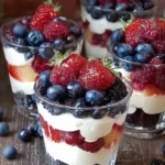 Mixed Berry Mini Trifles layered with fresh berries and creamy goodness.