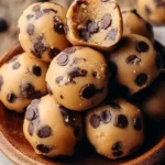 Delicious no-bake cookie dough bites ready to enjoy.