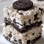 Delicious Oreo Krispies dessert made with chocolate and crispy rice treats