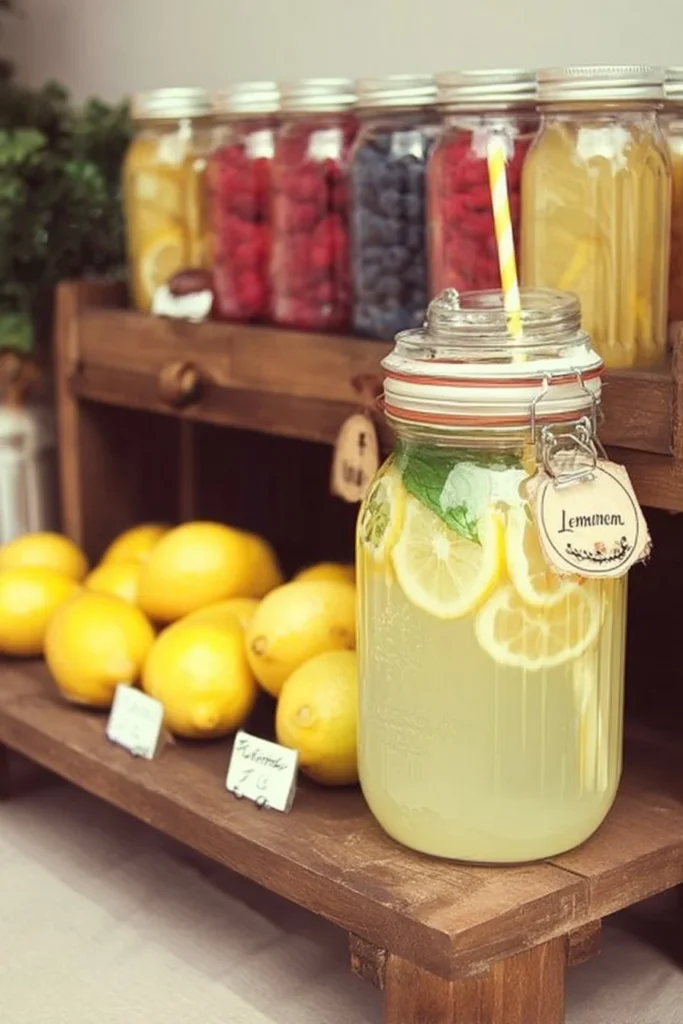 Lemonade party setup with a vibrant lemonade bar and fun decor ideas.