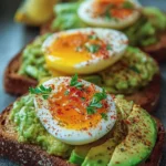 Quick and easy avocado toast topped with fresh ingredients on a plate