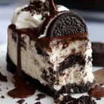 Ultra thick and creamy gluten-free Oreo dessert in a serving dish
