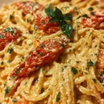 Roasted Tomato and Garlic Ricotta Pasta served in a bowl
