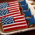 Colorful Flag Cookie Platter featuring patriotic designs.