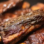 Delicious slow cooker beef ribs served on a plate