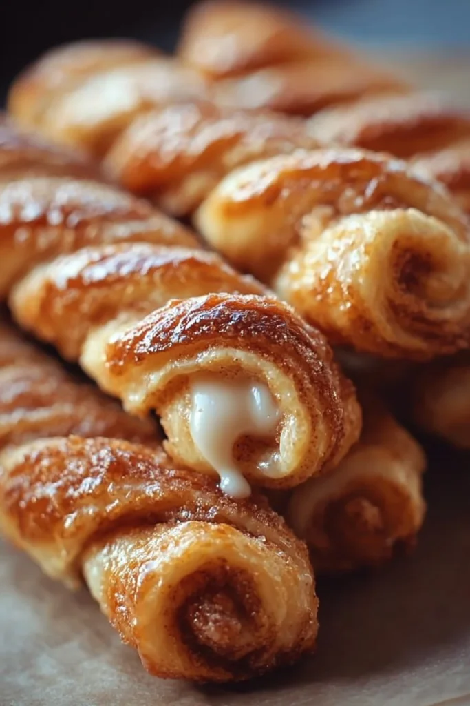 Freshly baked sweet cinnamon twists topped with sugar.
